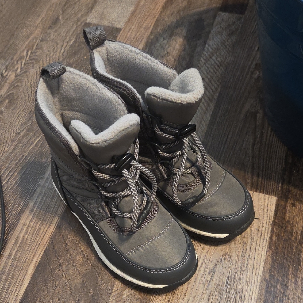 Gray Kids Winter Boots
